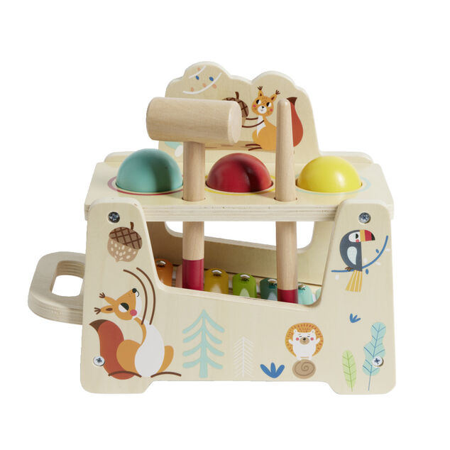 Xylophone marteau 2en1 en bois 7 pi&egrave;ces