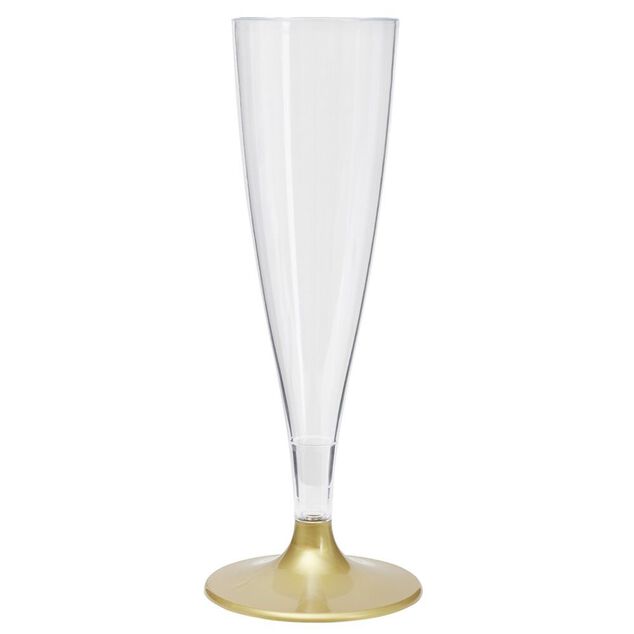 Fl&ucirc;te en plastique dor&eacute; r&eacute;utilisable x6