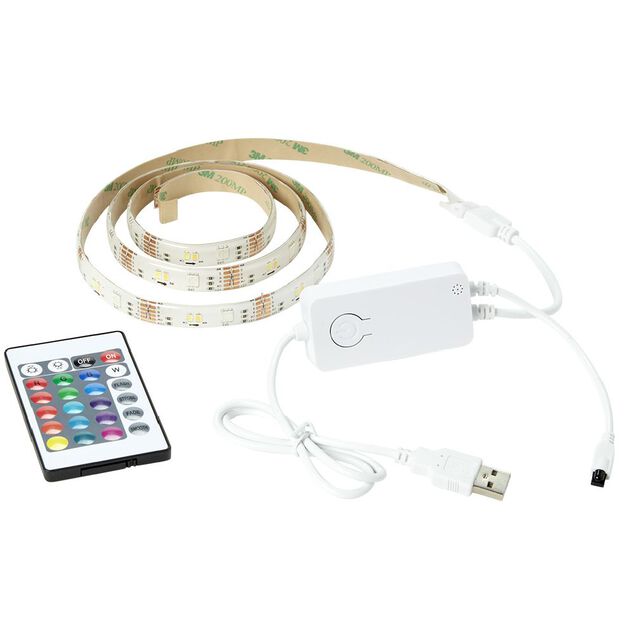 Ruban lumineux multicolore connect&eacute; USB 60 LED L.1 m