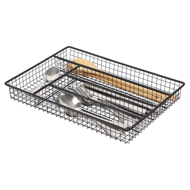 Range couvert pour tiroir grillage en fer noir