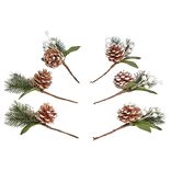 Branche de D&eacute;coration x6 avec pomme de pin