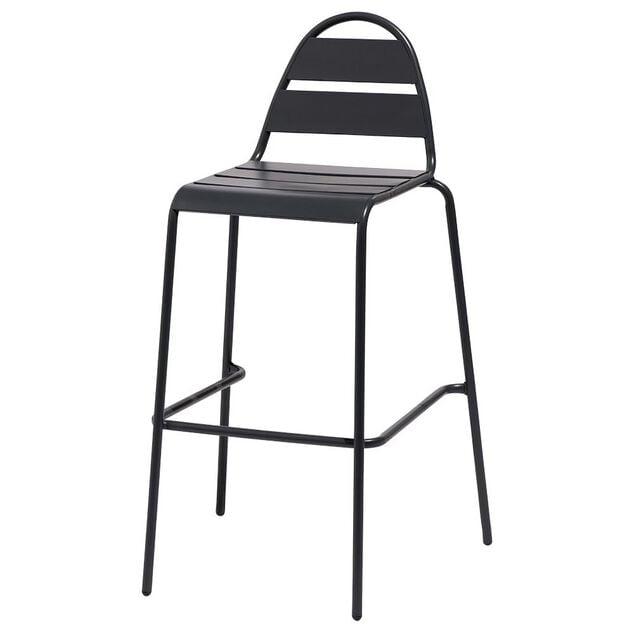 Chaise haute d'ext&eacute;rieur Fun m&eacute;tal gris 59x58xH105cm