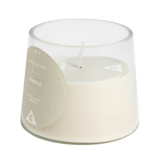 Bougie dans verre senteur vanille Ø9xH7.5cm