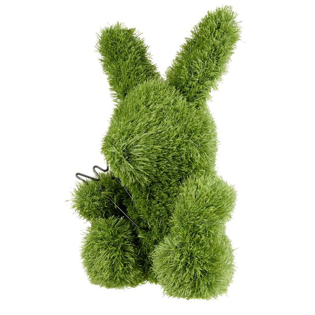D&eacute;coration de jardin &agrave; poser gazon vert forme lapin 28x25xH35cm