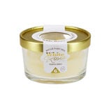 Bougie dans verre relief rose Ø10,5xH6cm (3 modèles)