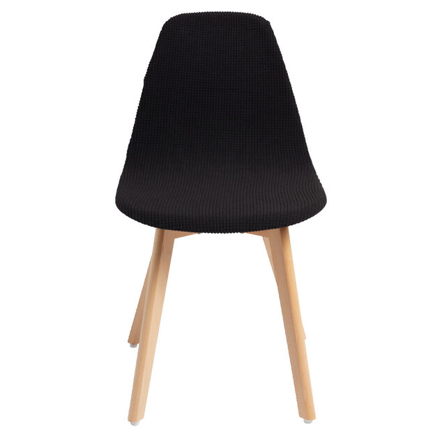 Housse de chaise scandinave extensible noire L45xP40xH45cm
