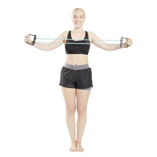 Extenseur fitness avec 3 sangles de musculation L76cm