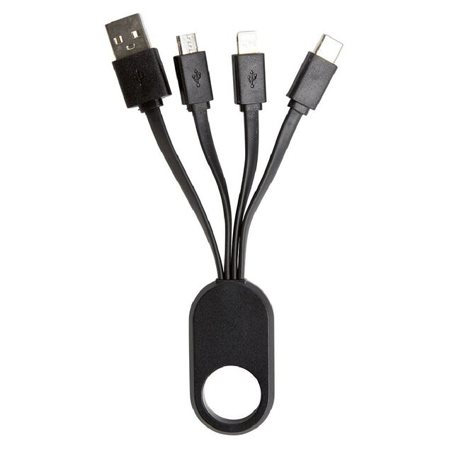 Porte cl&eacute; c&acirc;ble de charge 3en1 lightning micro usb USBC blanc