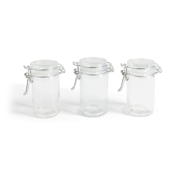 Lot de 3 pots &agrave; &eacute;pices en verre