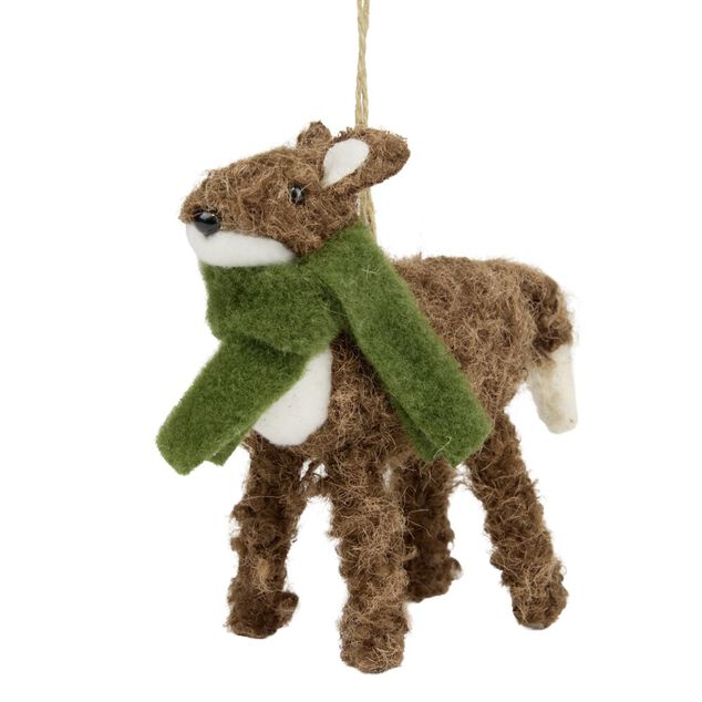 Personnage de No&euml;l en feutrine &agrave; suspendre H9cm (4 mod&egrave;les)