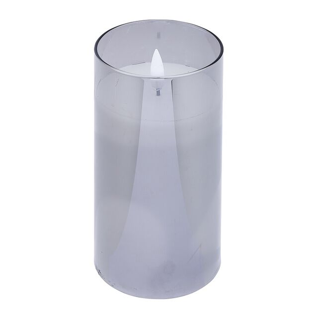 Bougie &agrave; LED argent&eacute; &Oslash;7,5xH10cm x3