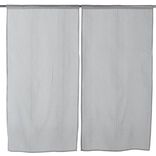 Vitrage droit passe tringle uni gris 60x120 cm x2