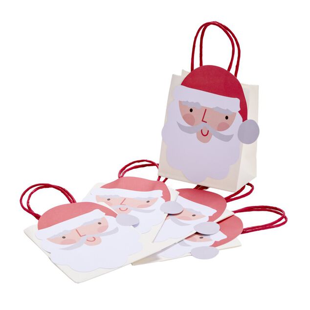 Sac cadeau x5 papier forme P&egrave;re No&euml;l