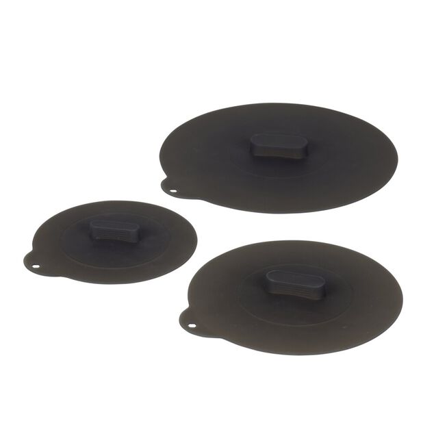 Couvercle rond en silicone gris x3