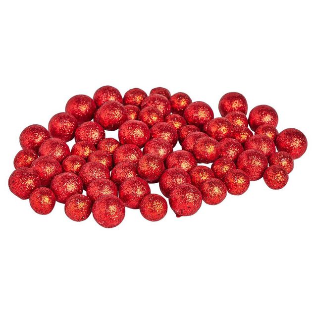 Bille décorative polystyrène pailletée Ø1,5cm x62 - 3 modèles
