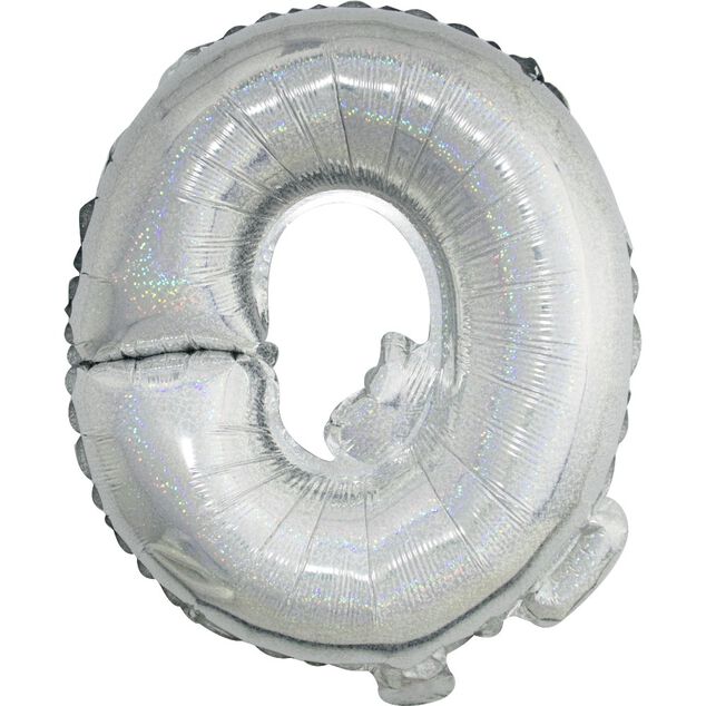 Ballon forme lettre Q aluminium (2 modèles argenté ou doré)