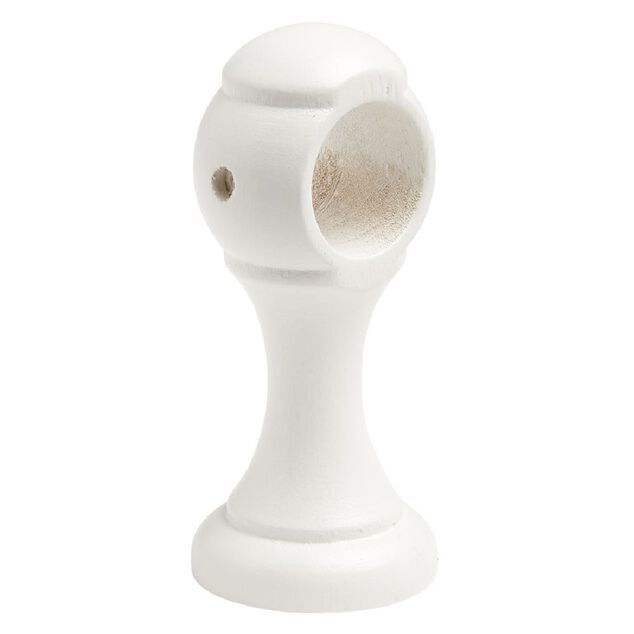 Support de tringle moyen &agrave; oeil en bois certifi&eacute; FSC&reg; Blanc &Oslash;28 mm