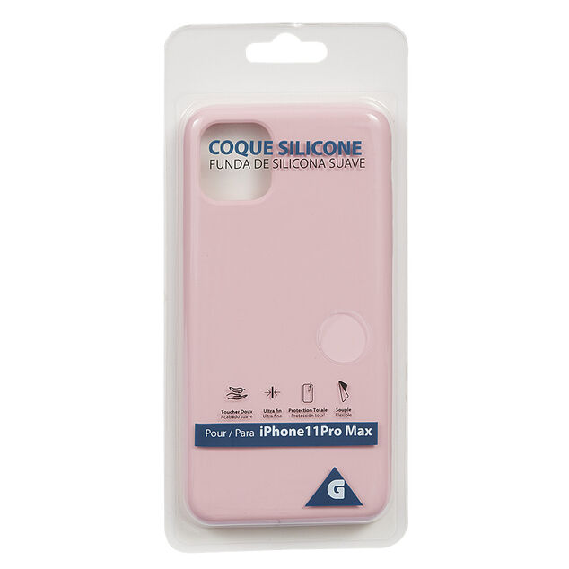 Coque en silicone iPhone Pro Max rose