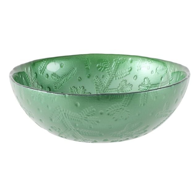 Coupelle en verre 200ml motif branches de sapin &Oslash;12xH4,5cm (3 mod&egrave;les)