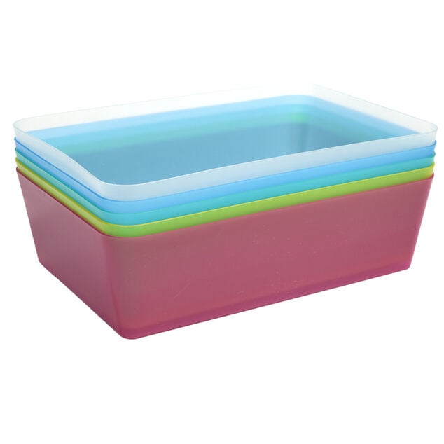 Pani&egrave;re de rangement x5 plastique color&eacute;e 26x18xH8cm