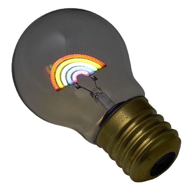 Ampoule USB rechargeable filament LED arc-en-ciel multicolore &Oslash;7xH12cm