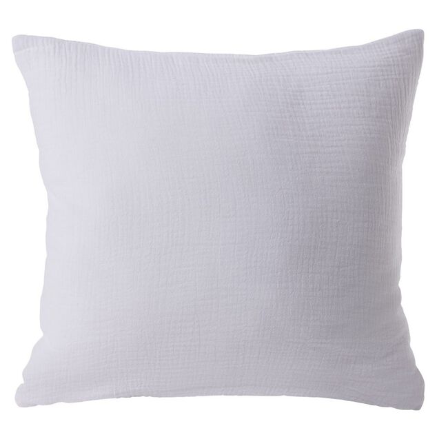 Housse de coussin 40x40cm gaze de coton blanc