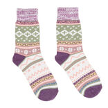 Chaussettes femme hiver tige longue motif jacquard - 5 mod&egrave;les