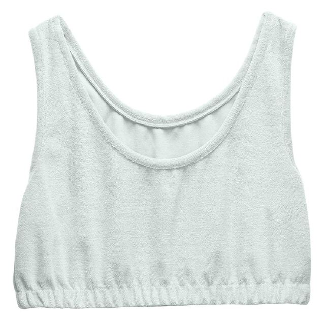 D&eacute;bardeur crop top Femme tissu &eacute;ponge gris