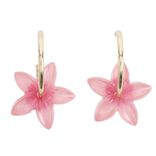 Cr&eacute;oles fleur de tiar&eacute; &eacute;poxy et inox dor&eacute; &Oslash;2,5cm