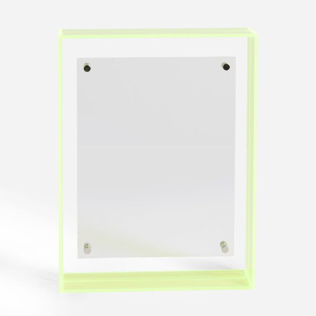 Cadre n&eacute;on acrylique 21xH4x16cm jaune