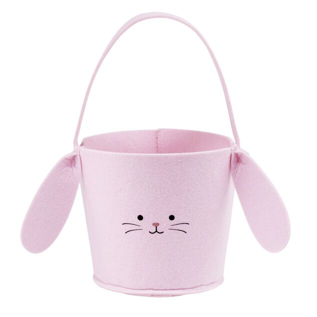 Panier d&eacute;cor P&acirc;ques feutrine &Oslash;13xH14,5cm (4 mod&egrave;les)