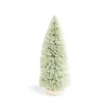 Décoration sapin vert lumineux LED blanc chaud H24cm à piles