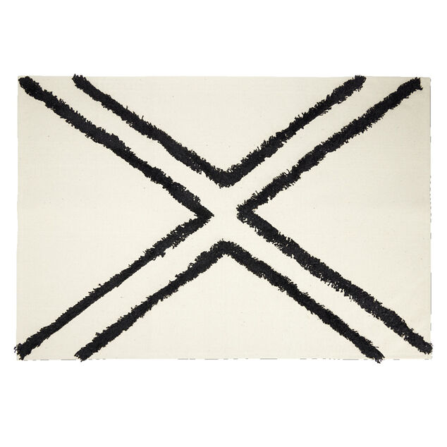 Tapis d'intérieur polycoton motif aztèque tufté 60x90cm (4 modèles)