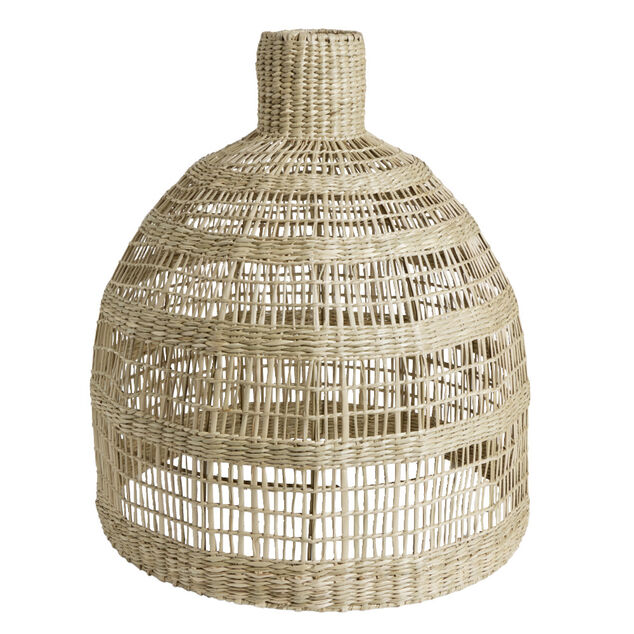 Suspension abat jour rotin forme cloche &Oslash;51xH49cm