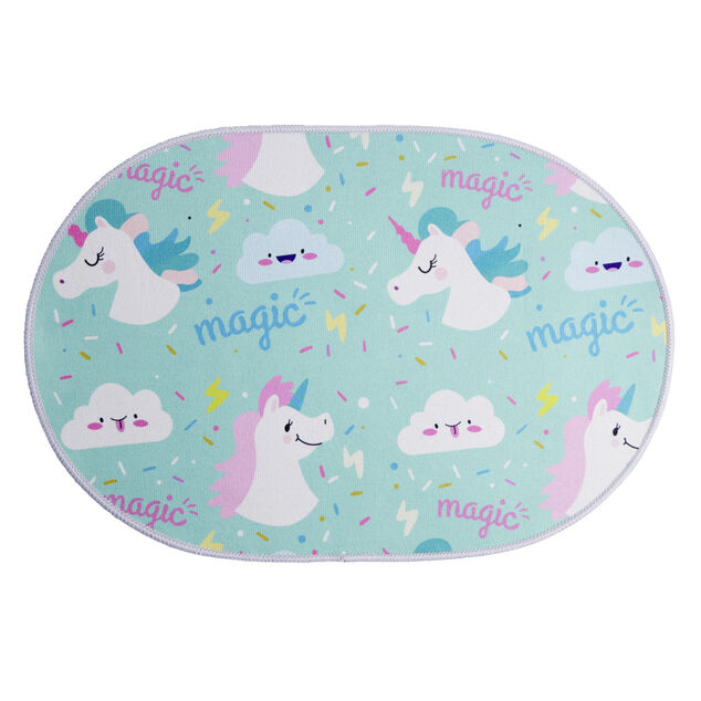 Tapis enfant licorne ou crocodile polyester 40x60cm - 2 mod&egrave;les