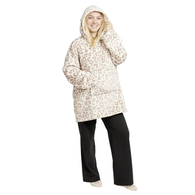 Pull plaid à capuche 70xH80cm avec chaussettes assorties motif fun (2 modèles)