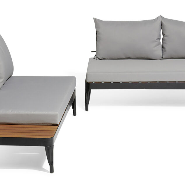 Salon de jardin Fabrik m&eacute;tal et bois certifi&eacute; FSC&reg;