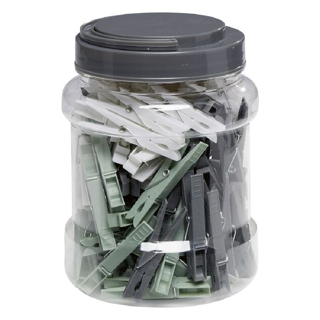 Pince &agrave; linge dans bocal plastique x100