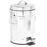 Poubelle en zinc gris avec pédale style rétro industriel Ø17xH28cm