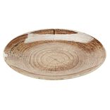 Assiette plate en fa&iuml;ence imitation bois &Oslash;25 cm