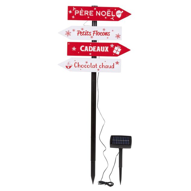 Pancarte directionnelle lumineuse solaire 32 LED H100cm