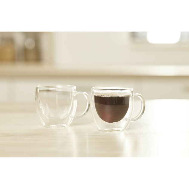 Lot de 2 tasses double paroi 80ml