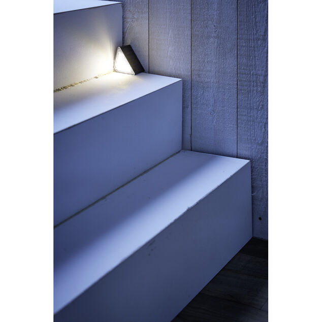 Lampe solaire noire x2 pour escalier 9LED 8,5x5,5xH5,5cm