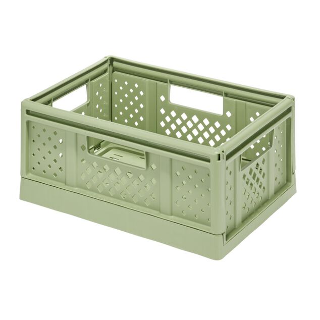Casier pliant 14L plastique vert 38,5x16,5xH27,5cm