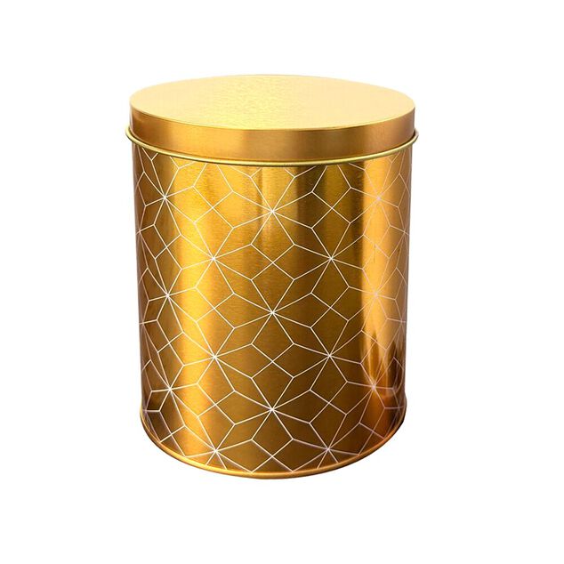 Lot de 3 boîtes alimentaires décor Noël métal blanc et doré 3 tailles