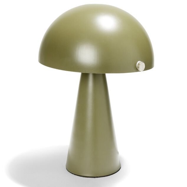 Lampe &agrave; poser forme champignon en fer H34cm vert fonc&eacute;