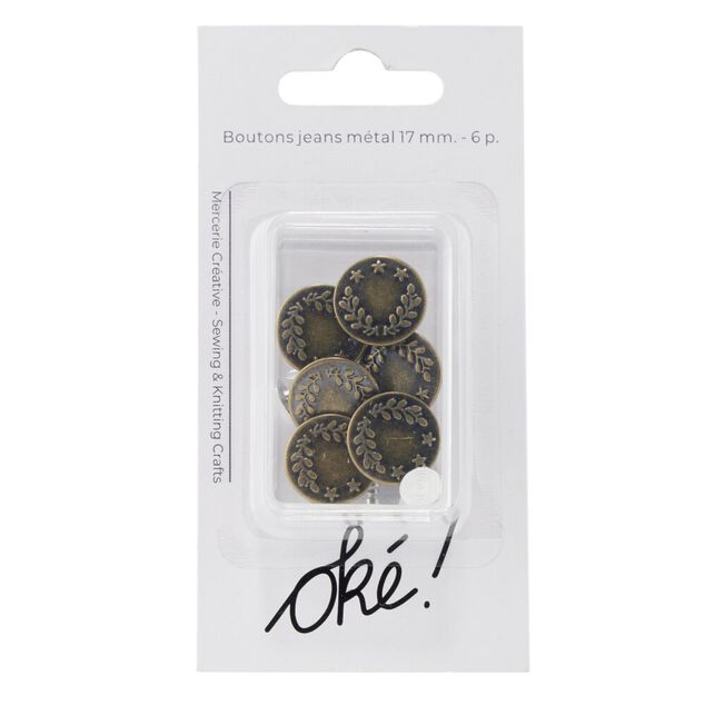 Bouton de jeans x6 en nickel