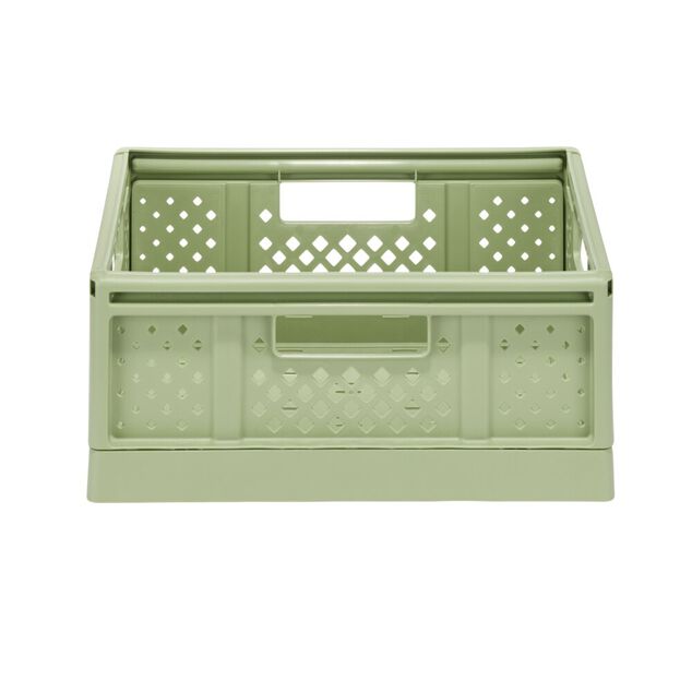 Casier pliant 14L plastique vert 38,5x16,5xH27,5cm