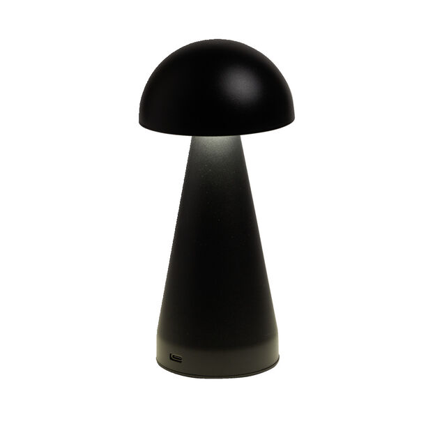 Lampe de table Roundi USB tactile noire &Oslash;9,5xH22,5cm