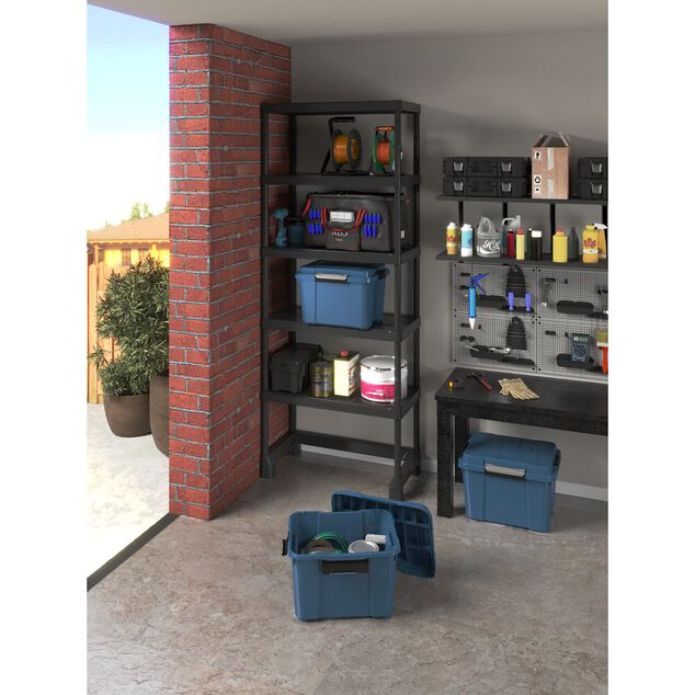 Box de rangement 45L x3 &eacute;tanche Scuba bleu avec couvercle noir 49x39xH49,5cm